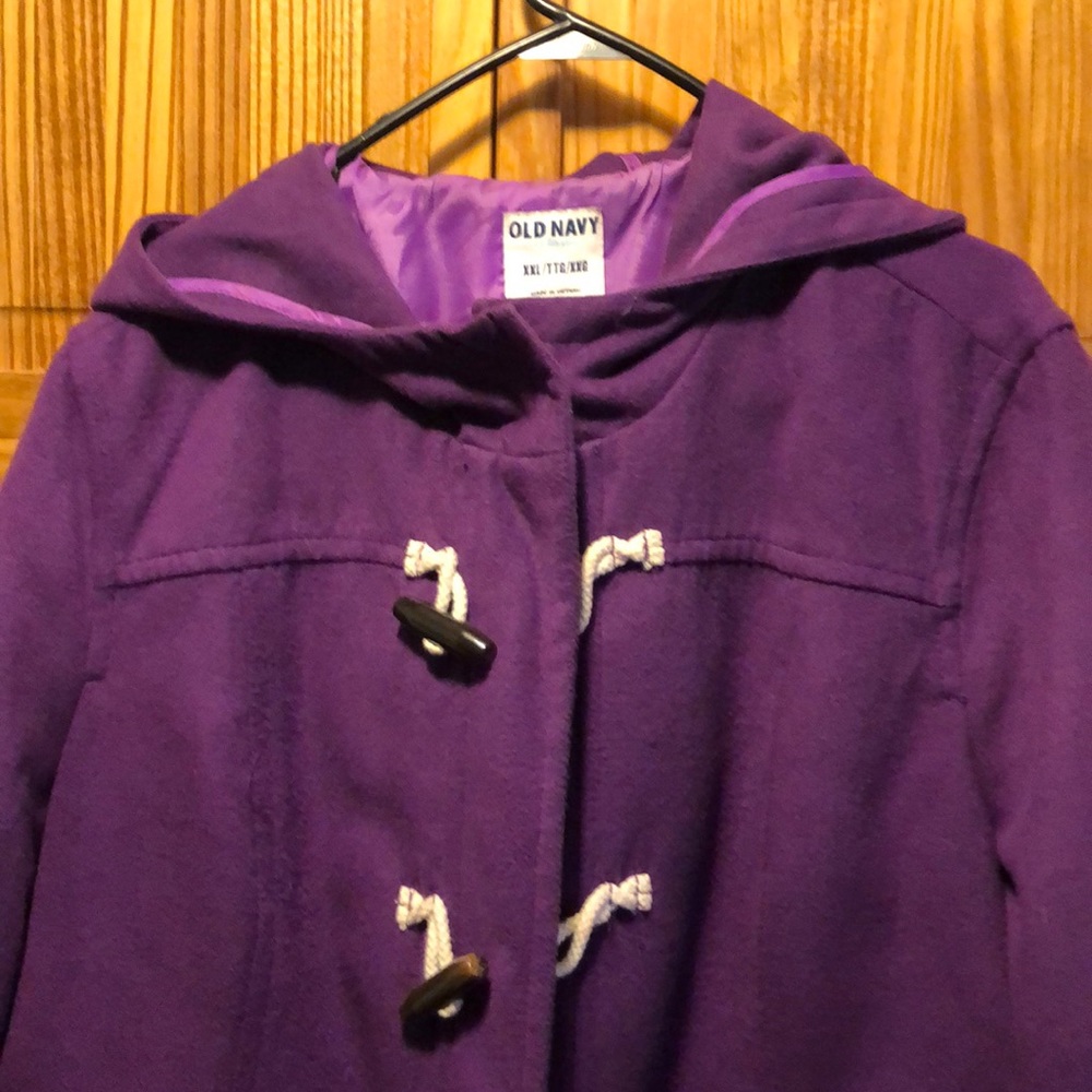 Old Navy Women's Purple Pea Coat - Picture 2 of 8